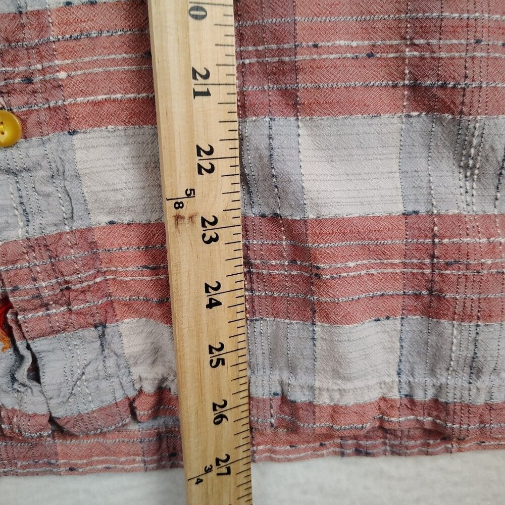 Tommy Bahama Red Blue Plaid Silk Button Up Shirt Island Modern Fit Sz Large - Picture 9 of 11